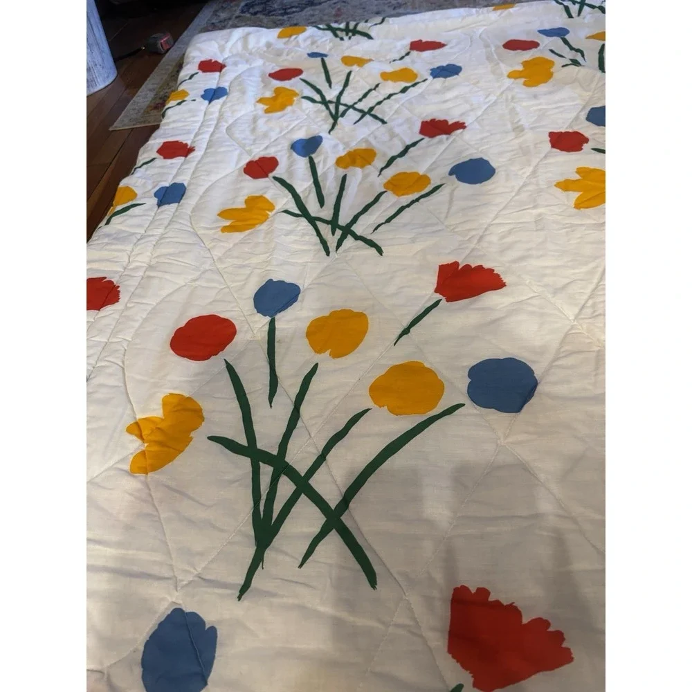 Marimekko Comforter TWIN Floral Comforter Dan River Seven Flowers 1979 EUC